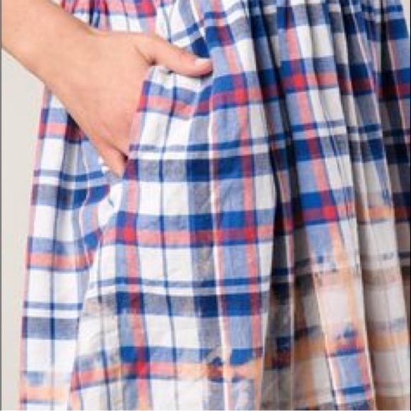 GUC Sea New York- Plaid Flannel Bleached High- Low Dress. Size 4 - Picture 2 of 12